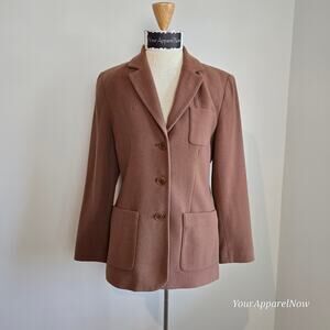 Karen Kane Vtg Women Cashmere Blend Button Down Front Pockets Blazer Sz 4 (797)